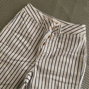 Madewell Striped Wide Leg Crop Jeans